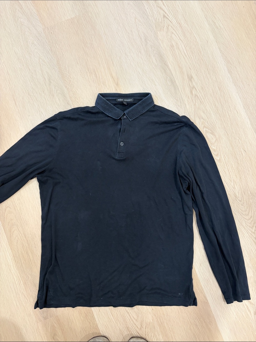 Robert Barakett Black Long-Sleeve Polo